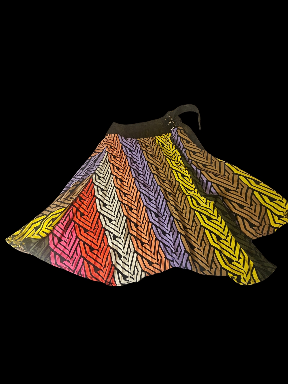 New York & Company Multicolor Chevron Circle Skirt